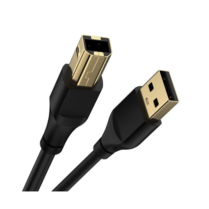 High Speed USB 2.0 (1.5 Meter) Printer Cable USB Scanner Cable A Male to B Male Compatible with Printers, Scanner for Canon, Brother, Dell, HP, Samsung, Lexmark,