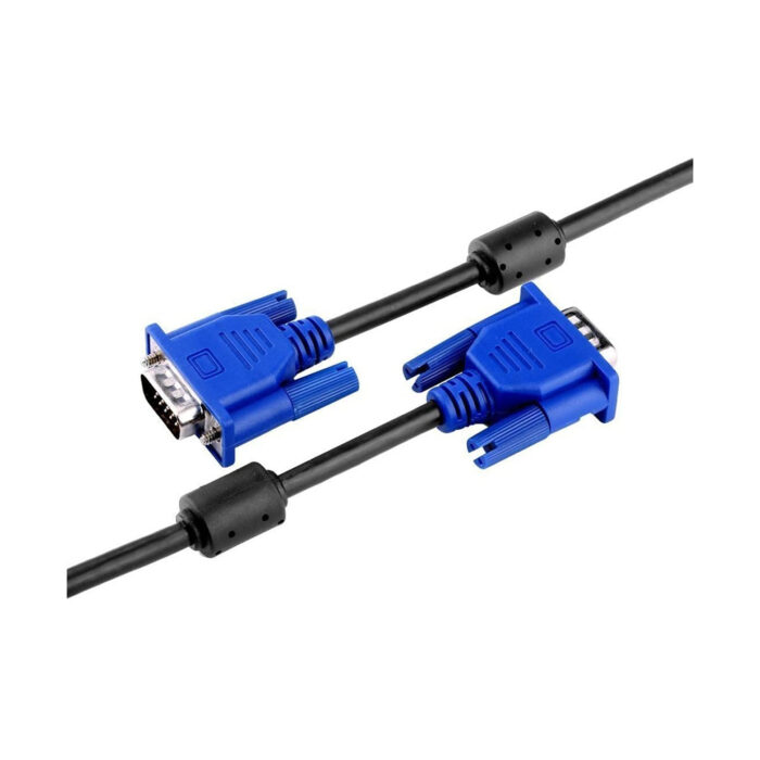 Male to Male VGA Cable 1 Meter, Support PC/Monitor/LCD/LED, Plasma, Projector, TFT, Blue