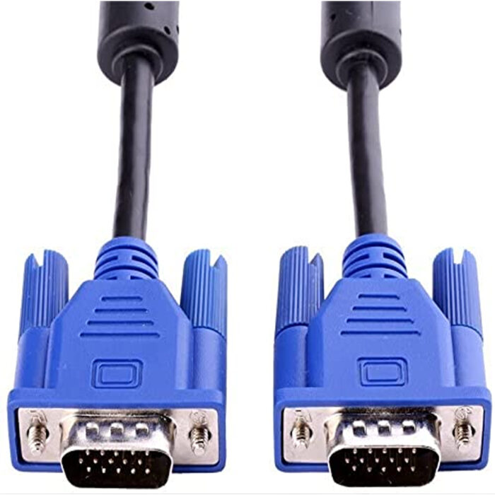 Male to Male VGA Cable 1 Meter, Support PC/Monitor/LCD/LED, Plasma, Projector, TFT, Blue - Image 4
