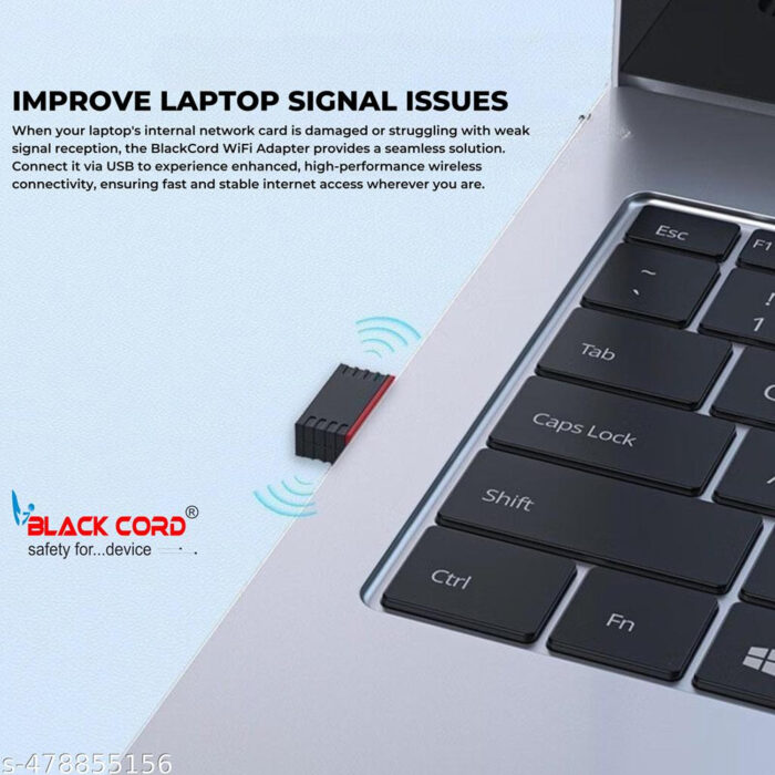 BLACKCORD Nano Wireless USB WiFi Adapter | 950Mbps High Speed | Dual Band for PC, Laptop | USB 2.0 | Windows, Mac, Linux Support - Image 2